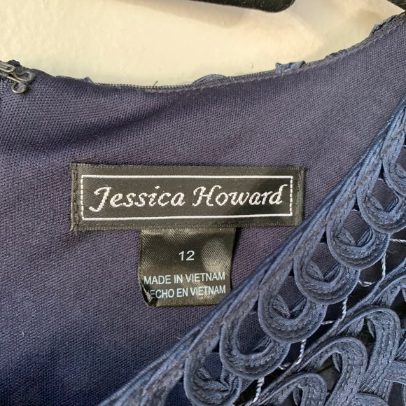 Jessica Howard Formal Gown Maxi‎ Dress Sleeveless Navy Blue Size 12 - Picture 3 of 10
